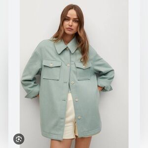 MANGO Wool Blend Shirt Jacket, Brand New Sz XS-SM